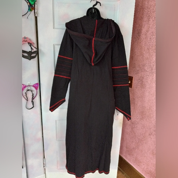 Killstar unisex occult robe hooded jacket duster w/red stitching goth- SOLD@host - Picture 12 of 13